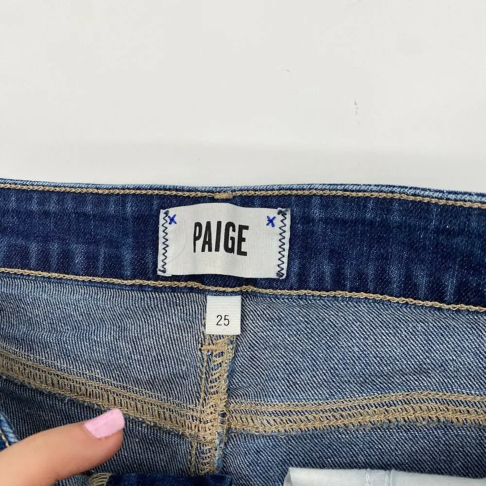 Paige mid low rise cuffed hem denim shorts